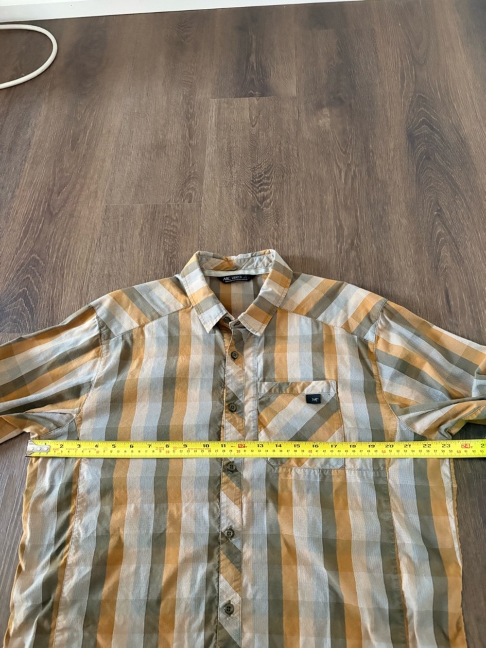 Arcteryx Peakline Hiking Camp Long Sleeve Brown Check Button Down Shirt Large - Picture 7 of 9